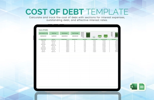 Cost of Debt Template