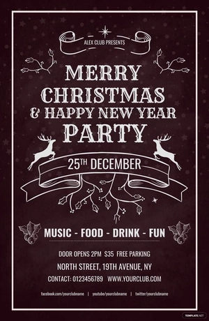Vintage Christmas Poster Template