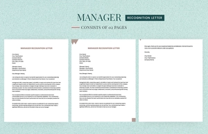 Manager Recognition Letter