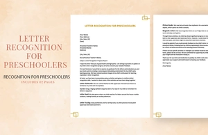 Letter Recognition For Preschoolers