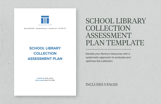 School Library Collection Assessment Plan Template