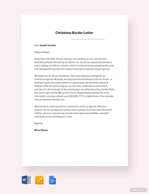 Christmas Border Letter Template