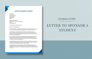 Letter to Sponsor a Student Letter to Sponsor a Student