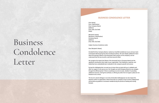 Business Condolence Letter