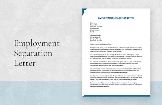 Employment Separation Letter