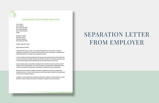 Separation Letter From Employer