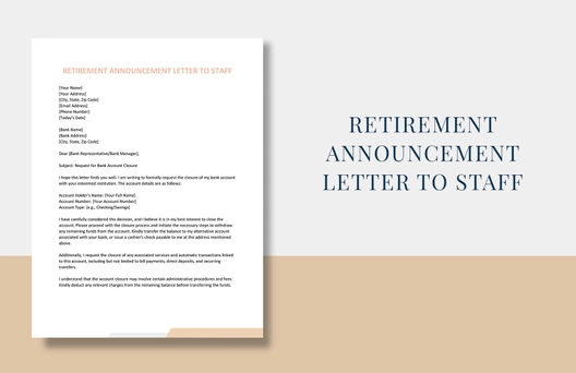 Retirement Announcement Letter to Staff