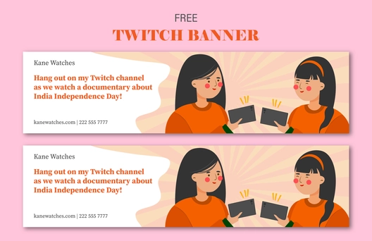 India Independence Day Twitch Banner Template