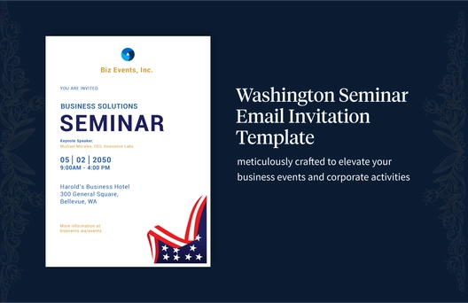 Washington Seminar Email Invitation Template