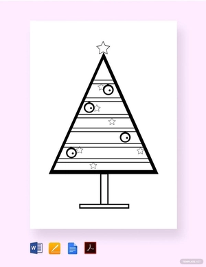 Coloring Christmas Tree Template