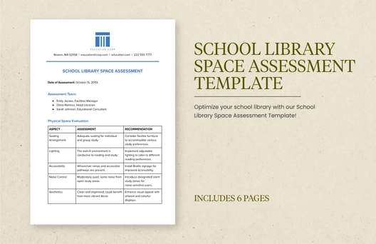 School Library Space Assessment Template