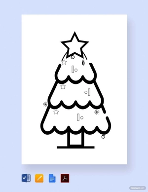 Christmas Tree Coloring for Children Template