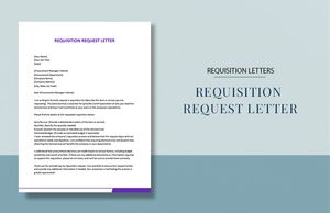 Requisition Request Letter Requisition Request Letter