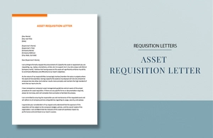 Asset Requisition Letter Asset Requisition Letter