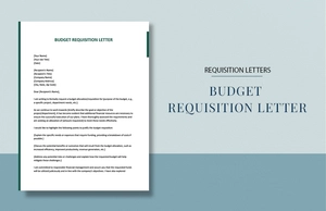 Budget Requisition Letter Budget Requisition Letter