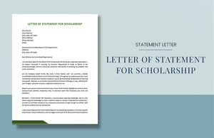 Letter Of Statement For Scholarship