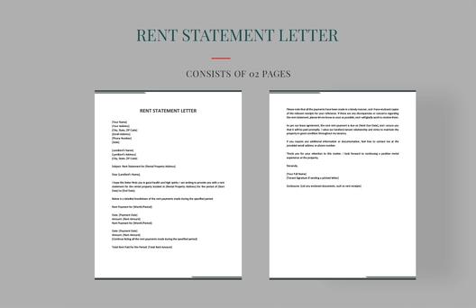 Rent Statement Letter Rent Statement Letter