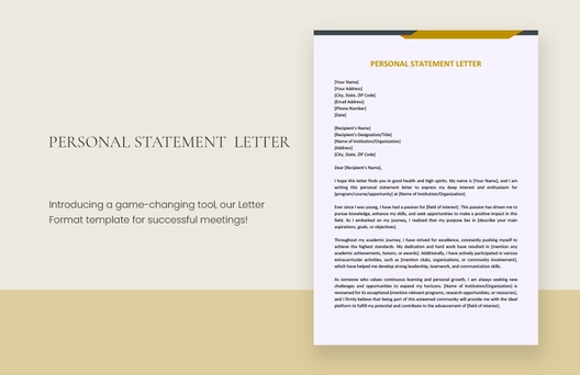 Personal Statement Letter