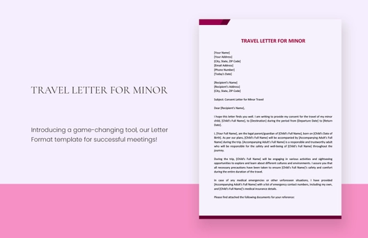 Travel Letter For Minor Travel Letter For Minor