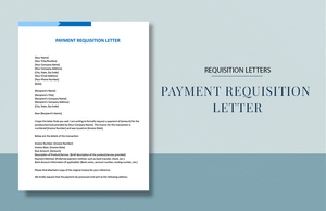 Payment Requisition Letter