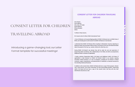 Consent Letter For Children Travelling Abroad Consent Letter For Children Travelling Abroad