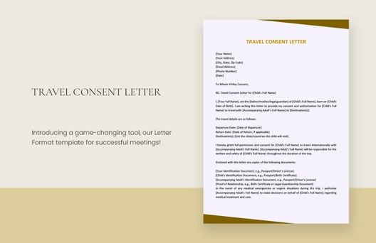 Travel Consent Letter Travel Consent Letter