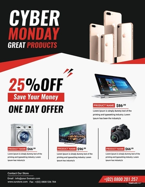 Printable Cyber Monday Discount Flyer Template