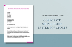 Corporate Sponsorship Letter For Sports