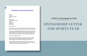 Sponsorship Letter For Sports Team