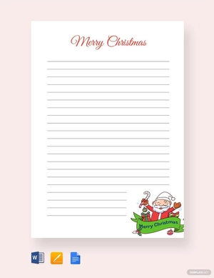 Christmas Design Writing Paper Template