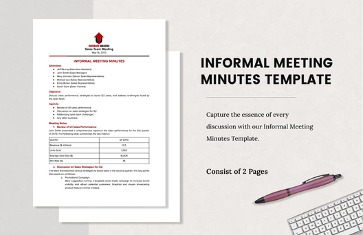 Informal Meeting Minutes Template