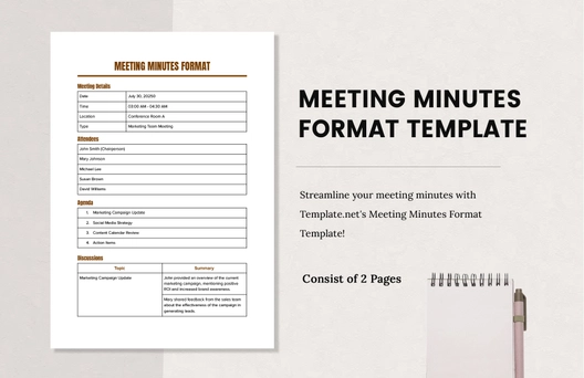 Meeting Minutes Format Template