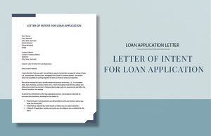 Letter Of Intent For Loan Application