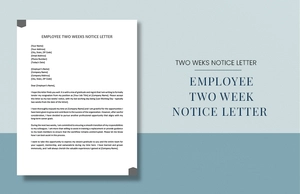 Employee Two Weeks Notice Letter