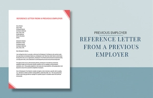 Reference Letter from a Previous Employer