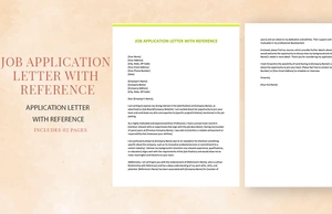 Job Application Letter With Reference