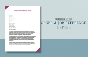 General Job Reference Letter