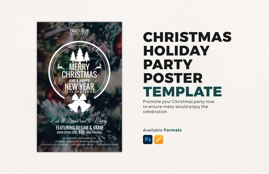 Christmas Holiday Party Poster Template
