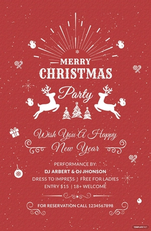 Retro Christmas Poster Template