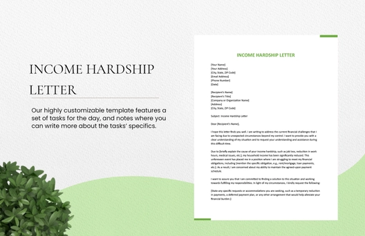 Income Hardship Letter