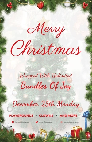 Snowflakes Christmas Poster Template