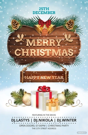 Christmas and New Year Poster Template
