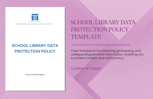 School Library Data Protection Policy Template