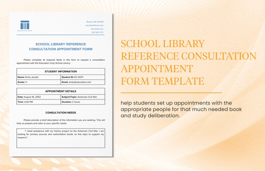 School Library Reference Consultation Appointment Form Template School Library Reference Consultation Appointment Form Template