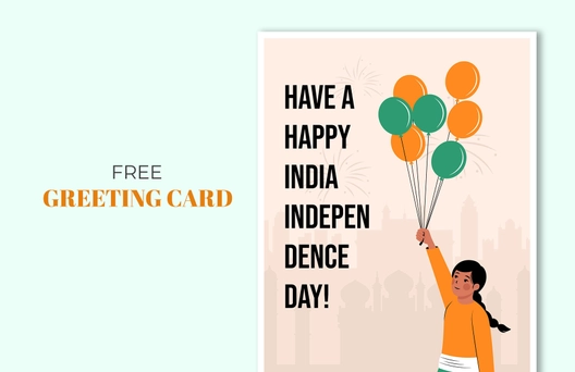 India Independence Day Greeting Card Template