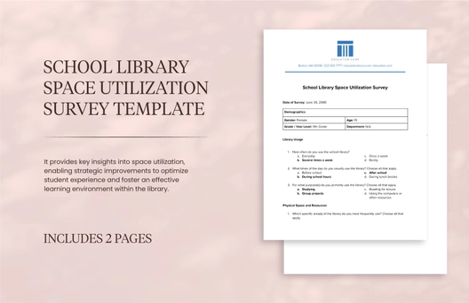 School Library Space Utilization Survey Template