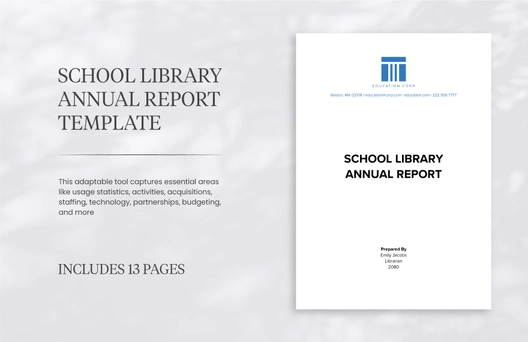 School Library Annual Report Template