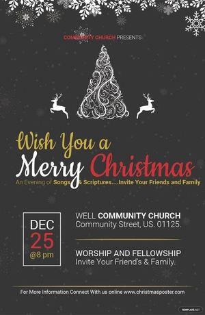 Chalkboard Christmas Poster Template