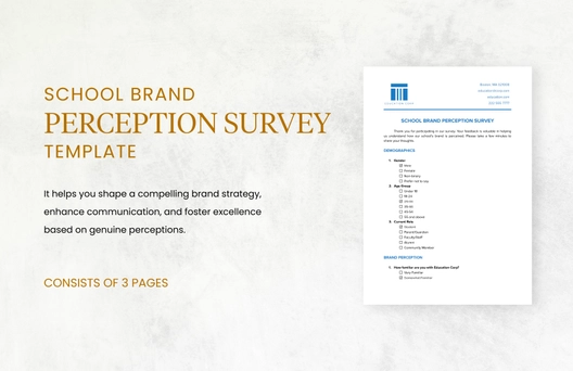 School Brand Perception Survey Template