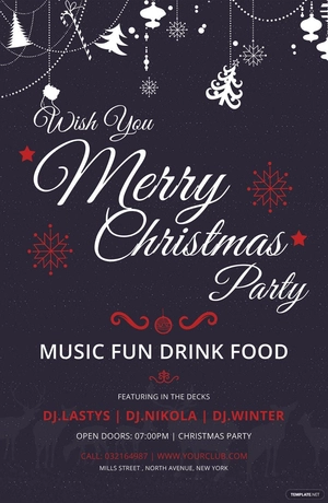 Elegant Christmas Party Poster Template
